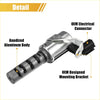 Silver anodized aluminum oil control vvt solenoid with black oem connector and bracket for toyota fj cruiser back side