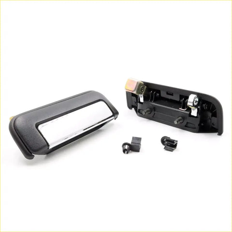 Black plastic outer door handle with silver metallic accent for mitsubishi l200 triton ml mn warrior x2 set