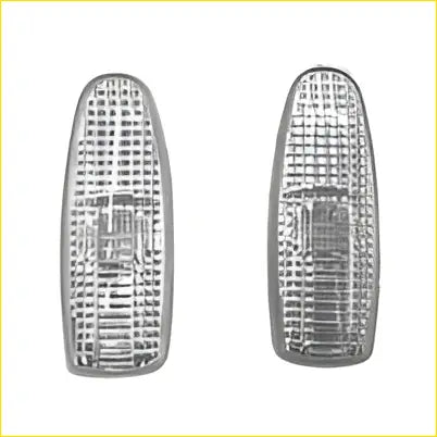 Pair indicator guard flasher for ford falcon ba bf xt xr6 xr8 with clear rectangular led daytime running lights and silver housing