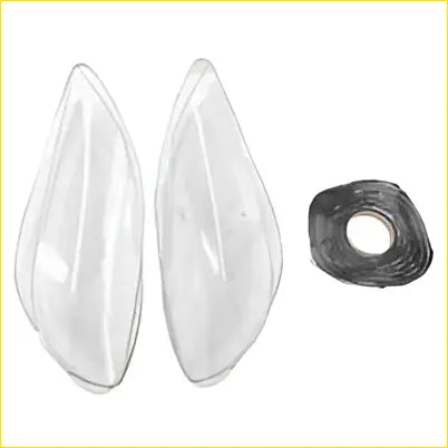 Pair of clear teardrop-shaped headlight cover lenses with black rubber gasket fit for Volvo V40 2013-2016