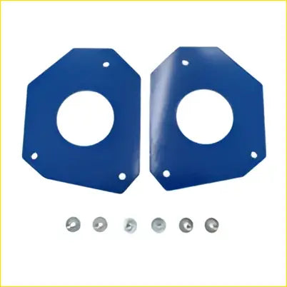 Blue octagonal metal strut tower reinforcement plates with matching bolts fit mini cooper r50 r53 2002 2006