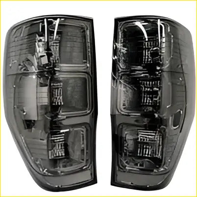 Pair tail lights fit for ford ranger 2011-2018 px mk2 with sleek smoked black clear lens housing