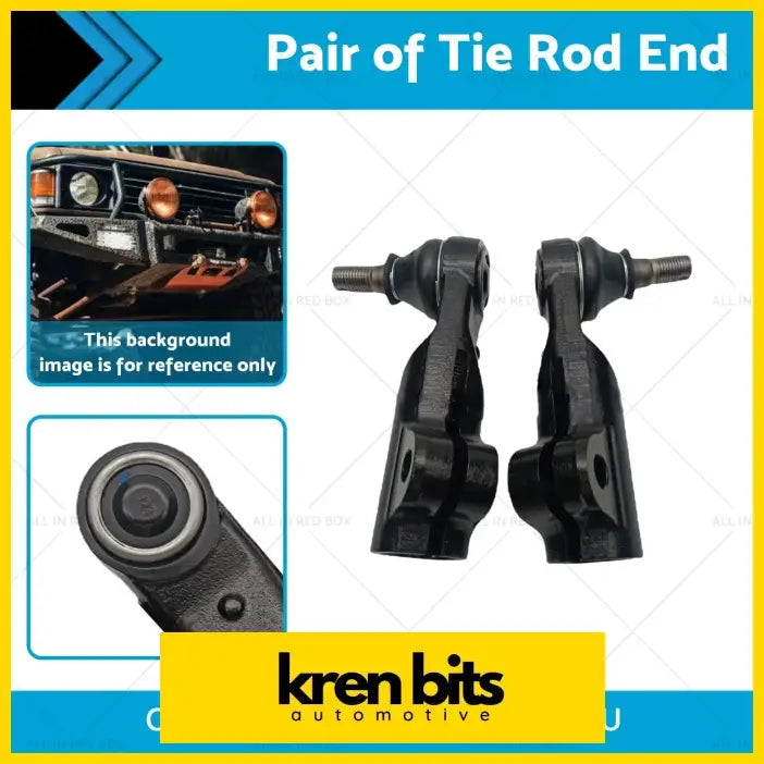 Pair tie rod end for Nissan Patrol GU Y61 series 4wd 03-on with black metal angular design and threaded shafts