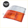 Orange and clear two-tone plastic park lights x 2 for toyota hiace 1989-2005 tail light assembly back side view