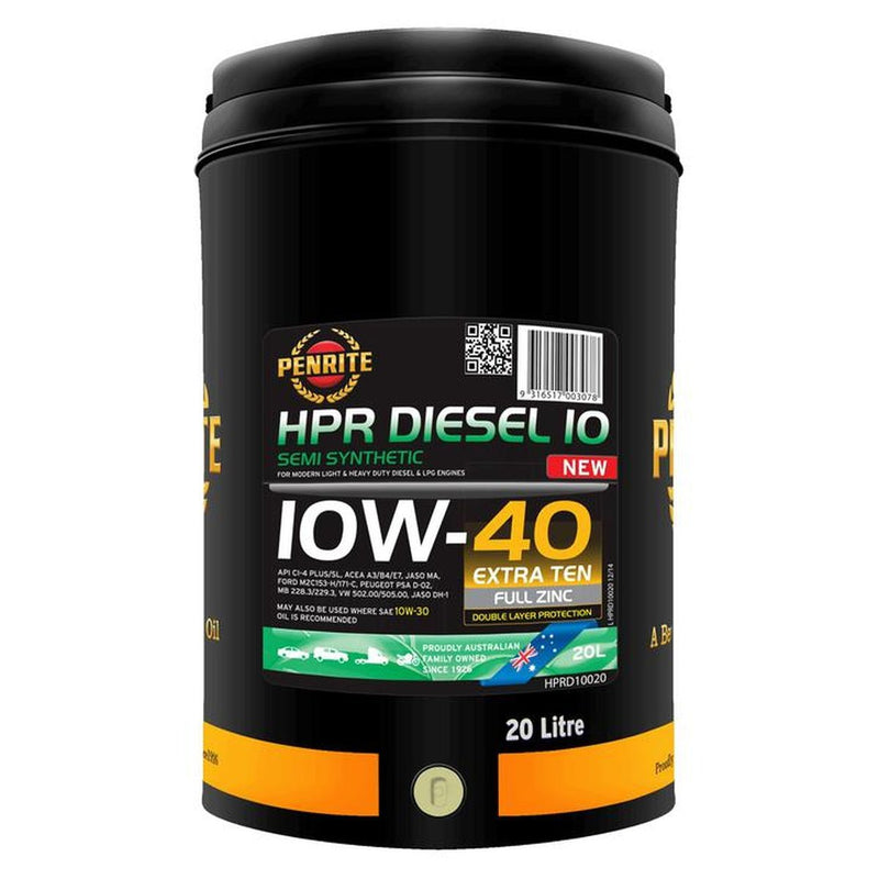 Penrite HPR Diesel 10 SAE 10W-40 Engine Oil 20L
