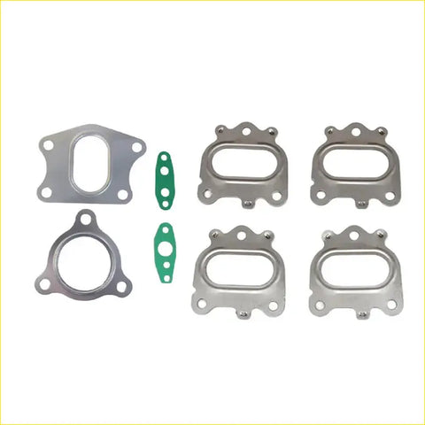 Set of metallic permaseal exhaust manifold and turbo gaskets with two green rubber seals for mitsubishi pajero 4m41 3.2l vt12