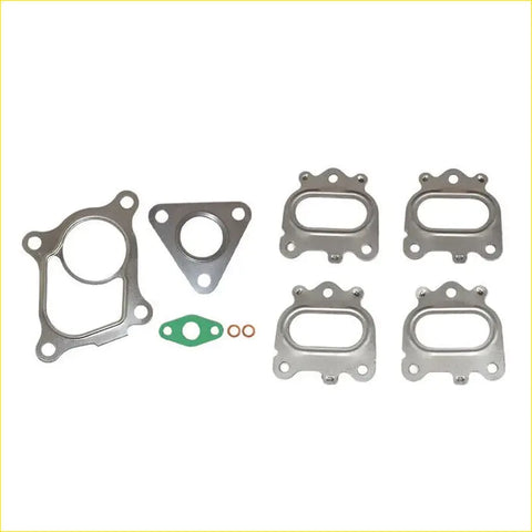 Set of metallic permaseal exhaust manifold and turbo gaskets with green rubber seal and copper o-rings for mitsubishi triton ml 4m41
