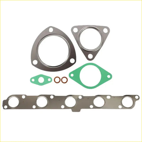 Set of metallic and green rubber permaseal exhaust manifold and turbo gaskets with bolt holes for ford ranger 3.2l