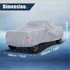 A sleek white truck car cover with smooth reflective material draping a toyota tacoma crew cab 2005-2021
