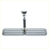 Polished chrome rear view mirror for dodge ram with chrome-finished flat mop head and three grooves shown from back side
