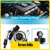 Black and silver metallic power steering pump for Toyota Land Cruiser Prado J90 and Hilux models