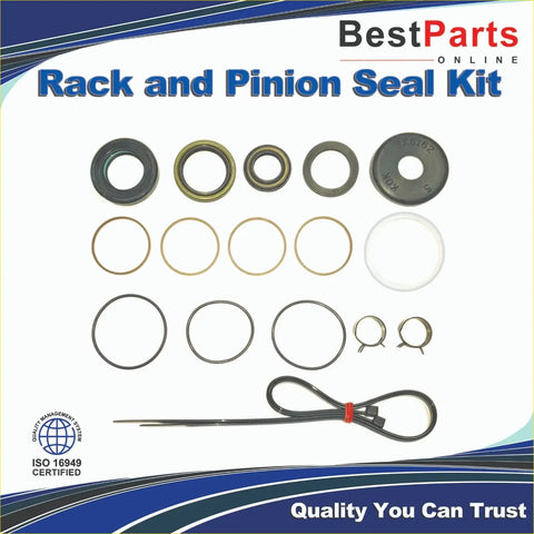 Black and metallic bestparts power steering rack and pinion seal kit for suzuki grand vitara shown from the back side