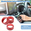 Red aluminum alloy power volume tune 4wd switch knob cover trim with textured ridged sides for toyota tundra