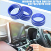 Blue metallic ring trim made of metal for power volume tune 4wd switch knob covers on toyota tundra windows