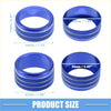 Blue metallic cylindrical volume knobs with textured grips and markings for power volume tune 4wd switch knob covers toyota tundra