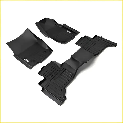 Black rubber premium toyota landcruiser prado j250 2024+ floor mats with textured molded design for better grip and protection