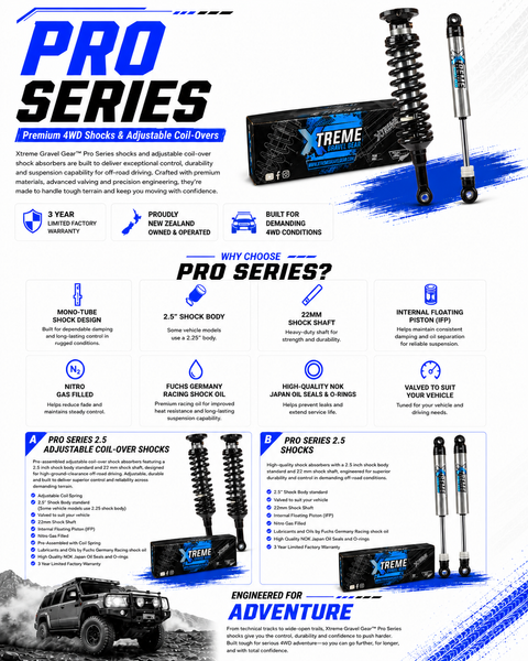 XGG Pro Series 2.5 Nitro Performance Lift Kit - Mitsubishi Triton MQ