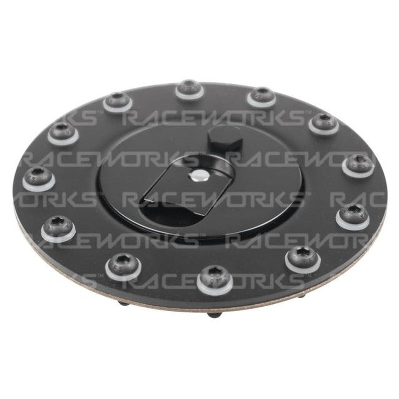 Raceworks Black Billet Aluminium Flush Fuel Cell Cap