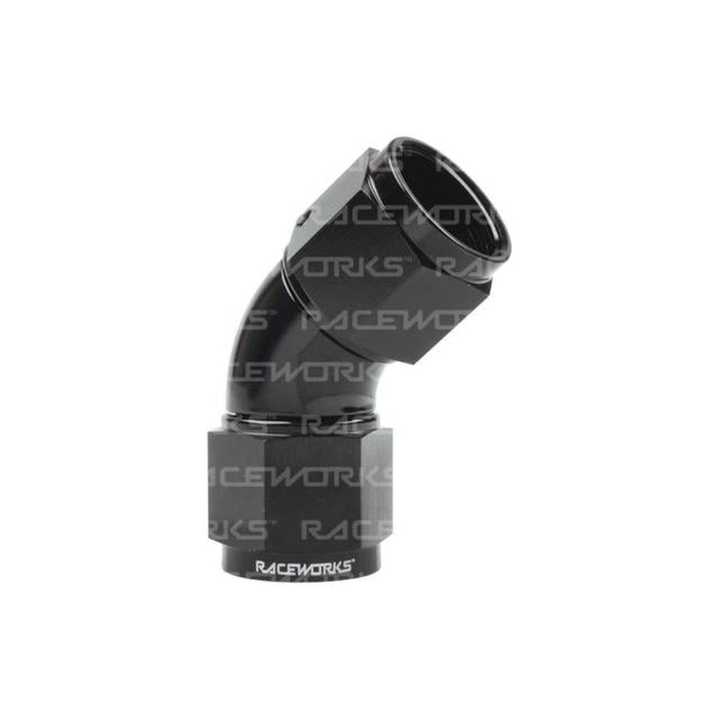 Raceworks Female To Female Swivel An-8 45 Deg