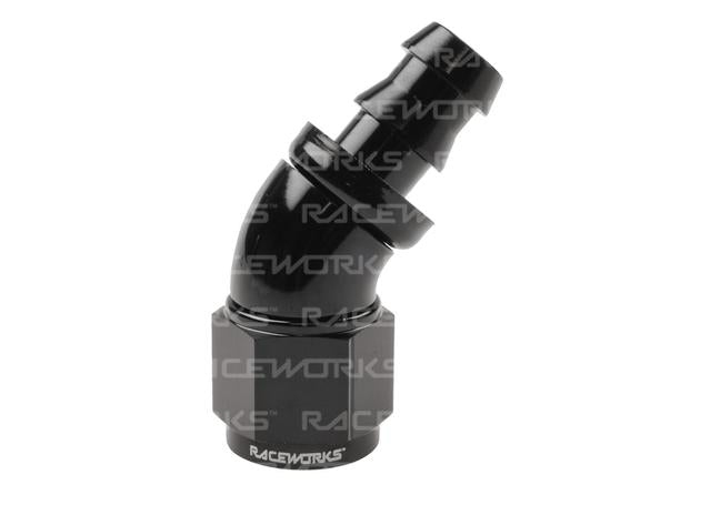 Raceworks Push Lok Hose Fitting An-5 45 Deg