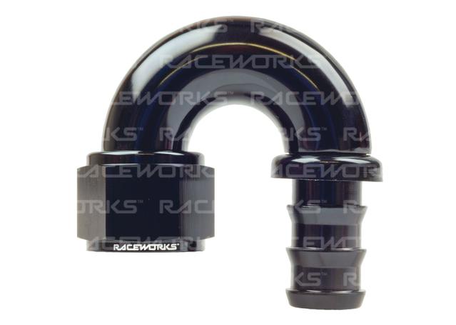 Raceworks Push Lok Hose Fitting An-12 180 Deg