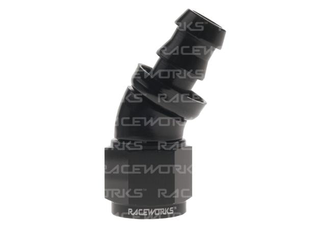 Raceworks Push Lok Hose Fitting An-4 30 Deg