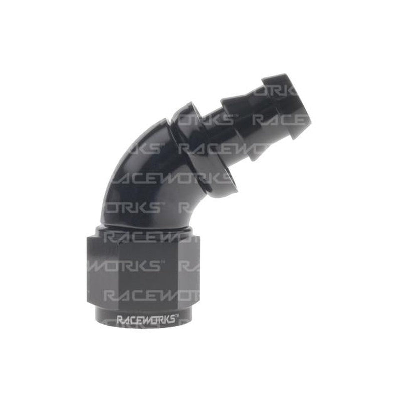 Raceworks Push Lok Hose Fitting An-4 60 Deg