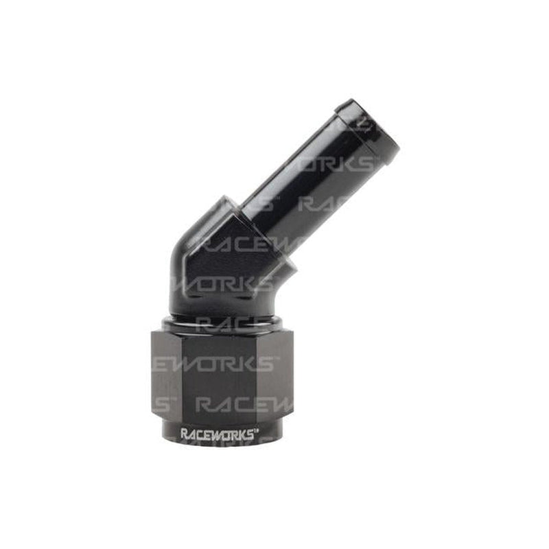 Raceworks Female An-8 To 1/2" Barb 45 Deg