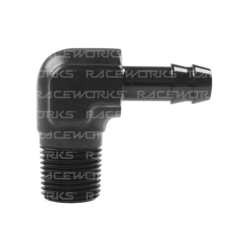 Raceworks Male Npt 3/8" To 3/8" Barb 90 Deg