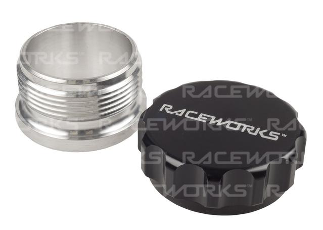 Raceworks Weld On Aluminum Filler With Black Male Cap 1In
