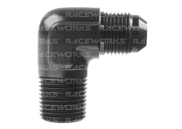 Raceworks An-8 Male Flare To Npt 1/4" 90 Deg