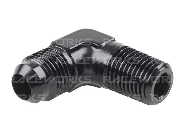 Raceworks An-3 Male Flare To Npt 1/8In 90 Deg