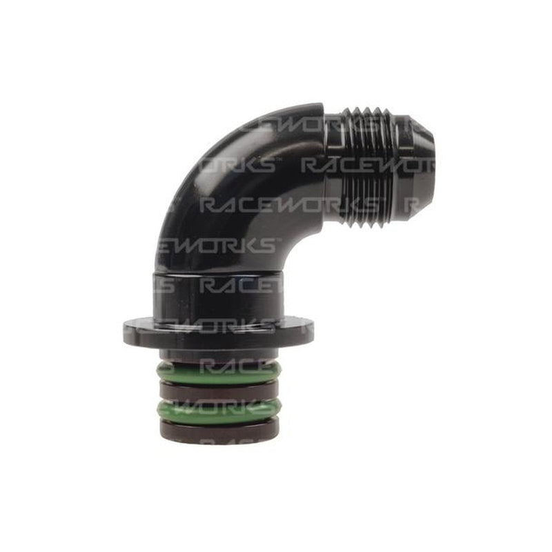 Raceworks ZF 6HP Transmission Adapter An-8 90Deg