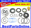 Black rubber gaskets and blue white black o-rings in a rack and pinion seal kit for nissan pathfinder 2013 to 2016