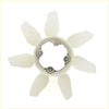 Off-white plastic radiator cooling fan blade with six curved blades and metallic hub for Toyota Hilux Revo 2015-2020