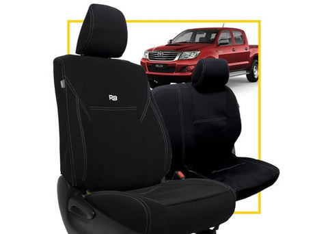 Razorback 4x4 Front Pair Black Neoprene Seat Covers
