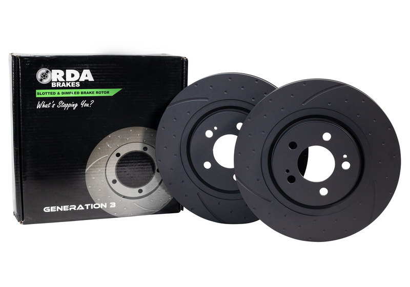 RDA Slotted And Dimpled Brake Rotor Pair 179mm Front
