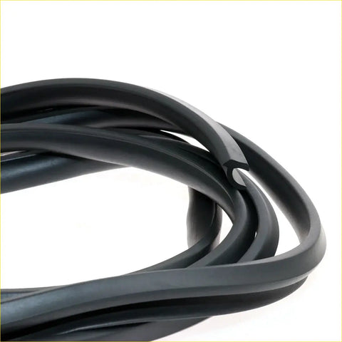 Black rubber rear bootlid weatherstrip seal for nissan datsun bluebird 510 1600 shown from back side