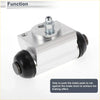 Rear brake wheel cylinder for toyota hilux 2010-2015 silver aluminum with black rubber caps and threaded metal fitting on top