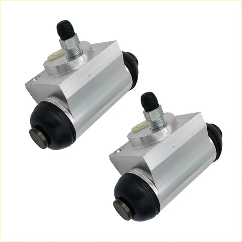 Silver aluminum rear brake wheel cylinders with black rubber seals and threaded caps for toyota hilux kun26 4x4 2005-on