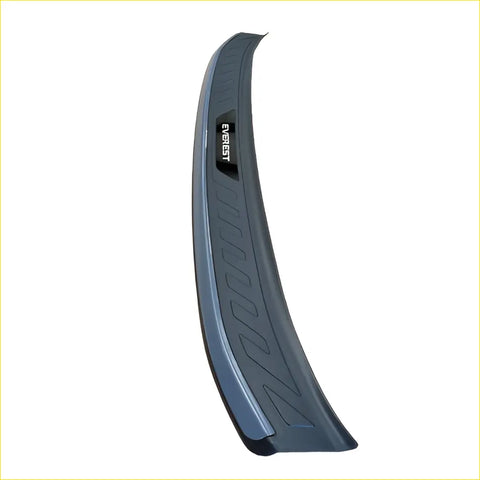 Dark gray plastic rear bumper guard step with embossed texture and eleest branding for ford everest 2015-2021