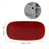 Red oval plastic reflector with textured surface and rounded edges for rear bumper side marker on toyota rav4 1996-2005