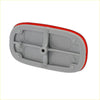 Gray plastic rear bumper side marker reflector with red border and molded compartments for toyota rav4 1996-2005
