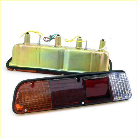Rear combination light set showing back side with vintage amber and red rectangular tail lights for nissan datsun ute 620