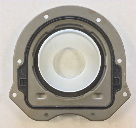 Rear crankshaft oil seal with gray metal flange black rubber gasket and white center ring for transit defender ranger