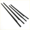 Black rubber rear door belt molding strips for Nissan Almera Versa Latio Sunny shown from the back side