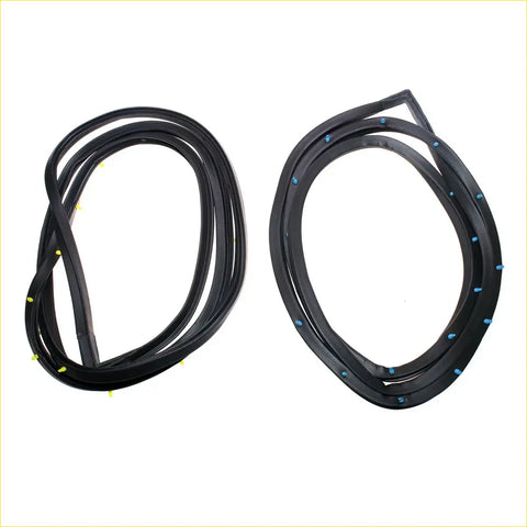 Black rubber rear door weatherstrip for mazda familia hatchback 323 glc 1977-1980 with blue and yellow fasteners