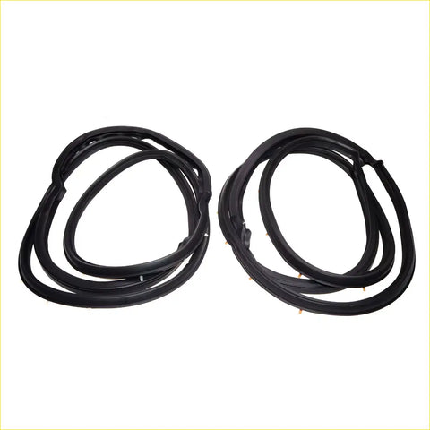 Black rubber rear door weatherstrip set coiled and ready for installation for nissan datsun sunny sentra b12 sedan