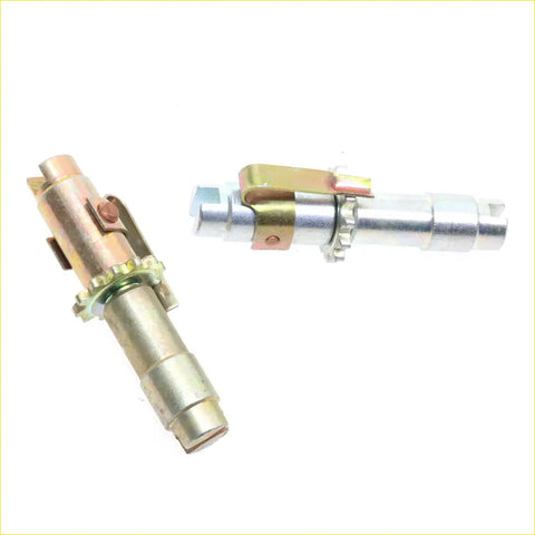 Rear drum brake shoes adjuster with brass and silver metal connectors featuring gears and clamps for toyota hilux 72-78