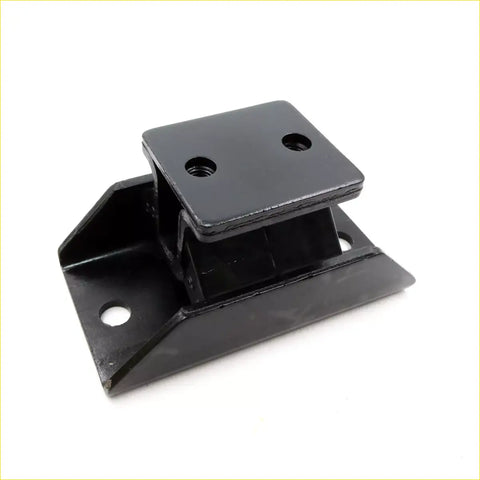 Black metal rear engine mount for Nissan Datsun 720 1980-1986 with rectangular top plate and threaded holes visible